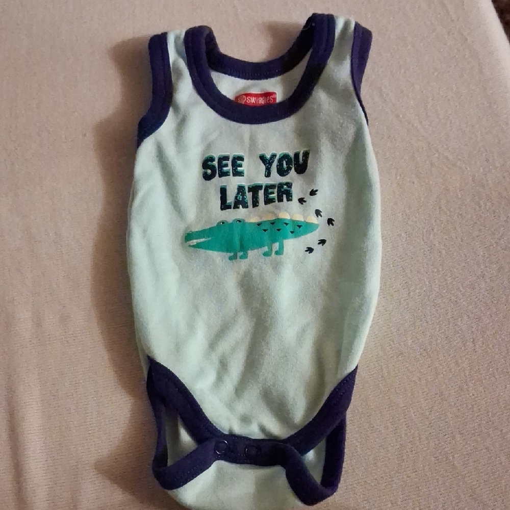 Swiggles Purple and White Baby Onesie